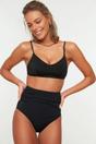 Black High Waist Shaping Bikini Bottom, Image 1 of 5