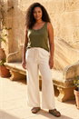 Stone Curve Linen Blend Trousers, Image 1 of 4