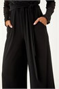 Black Sequin Lace V-Neck Stretch Jumpsuit, Image 5 of 5