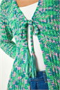 Green Spacedye Tie Knit Cardigan, Image 5 of 5