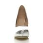 Silver Mid High Heel Court Shoes, Image 6 of 8