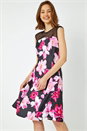 Cerise Premium Stretch Floral Mesh Dress, Image 1 of 5