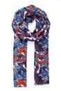 Blue Sarta Blue Hydrangea Floral Lightweight Scarf, Image 2 of 2