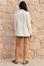 Ivory  Linen Blend Blazer, Image 2 of 4