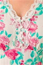 Ivory  Floral Lace Trim Midi Dress , Image 4 of 4