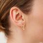 Gold Heart Huggie Hoop Drop Earring, Image 3 of 5
