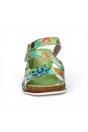 Green Womens Leather Wedge Sandals - Balade 32, Image 4 of 7
