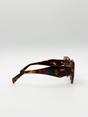 Brown Square Cat-Eye Sunglasses in Tortoiseshell, Image 3 of 4