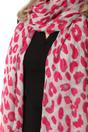 Fuchsia Bold Leopard Print Lightweight Scarf, Image 2 of 4