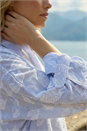Light Blue  Floral Jacquard Buttoned Shirt, Image 5 of 5