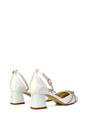 Ivory XY LONDON Ivory 'Sarah' Ankle Strap Pointed Toe Diamante Mid Block Heels, Image 5 of 5