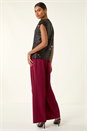 Black Sequin V-Neck Stretch Top, Image 3 of 5