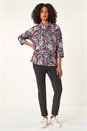 PINK Floral Printed Roll Neck Top, Image 1 of 5