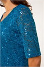 Teal Lace Short Sleeve T-Shirt, Image 5 of 5