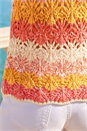 Pink Crochet Stripe Vest, Image 4 of 4