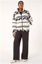 Stone Aztec Printed Fleece Jacket, Image 6 of 6