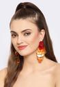 Multi Multi-colored Round Acrylic  Earrings, Image 4 of 5