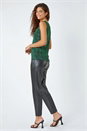 Green Geometric Sparkle Embellished Vest Top, Image 3 of 5