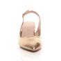 Rose Gold Mid Heel Slingback Pointed Toe Court Shoes, Image 6 of 6