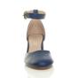 Navy Blue AJVANI Navy Blue Mid Block Heel Ankle Strap 2 Part Heels, Image 6 of 6