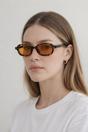 Orange Retro Rounded Square Sunglasses In Tortoiseshell Orange, Image 1 of 5