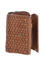 Taupe Vintage Woven Leather 7 Card Purse, Image 3 of 4