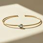 Gold 18ct Gold Plated Aquamarine March Birthstone Bangle, Image 1 of 5
