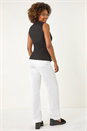 Black Textured Sleeveless Buttoned Blouse, Image 3 of 5