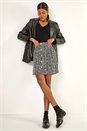 Black Buttoned Textured Skirt, Image 2 of 5
