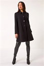 Black Buttoned Swing Coat, Image 1 of 5