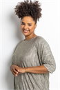 Gold Curve Shimmer Pleated Blouson Top, Image 5 of 5