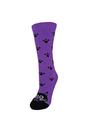 Purple 1 Pack Ladies Fluffy Animal Pattern Slipper Socks with Grips, Image 1 of 3