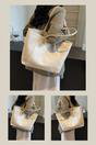 Beige Large Tote Handbag With Shoulder Strap, Image 4 of 4