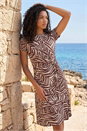 Chocolate Petite Abstract Print Side Tie Dress, Image 1 of 4