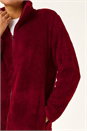Burgundy Soft Sherpa Fleece Jacket, Image 5 of 5