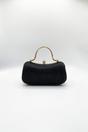Black Diamonte Handle Glitter Clutch Bag with Chain Strap, Image 2 of 5