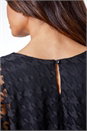 Black Dogtooth Print Burnout Mesh Top, Image 6 of 6