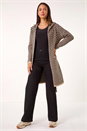 Beige Chevron Knit Cardigan, Image 3 of 8