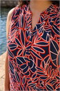 Red Curve Textured Leaf Print Vest Top, Image 4 of 4