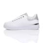 White AJVANI White Flat Chunky Diamante Sparkly Trainers, Image 3 of 6