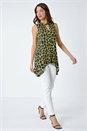 Yellow Spot Print Twist Neck Top, Image 1 of 5