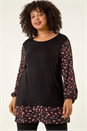 Black Curve Contrast Stretch Top, Image 1 of 5