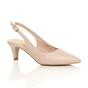 Natural Mid Heel Slingback Pointed Toe Court Shoes, Image 1 of 6