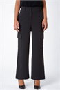 Black Smart Wide Leg Cargo Stretch Trouser, Image 4 of 5