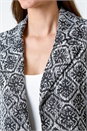 Black Geometric Textured Cotton Blend Jacket, Image 5 of 5
