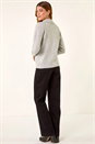 Grey Bow Buttoned Collared Cardigan, Image 3 of 5