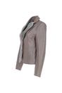 Taupe Ashwood Leather Taupe 'Angelica' Real Leather Two Button Blazer, Image 3 of 5