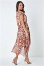 Stone Snake Print Asymmetric Tiered Midi Dress, Image 3 of 5