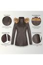 Brown Quilted Leather Parka Jacket-Winton, Image 3 of 6