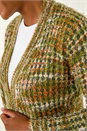 Olive Space Dye Fluffy Knit Cardigan, Image 5 of 5